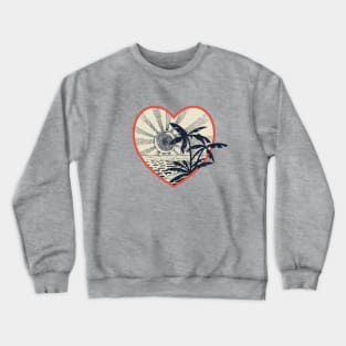 Sunset on tropical island (vintage coloured) Crewneck Sweatshirt